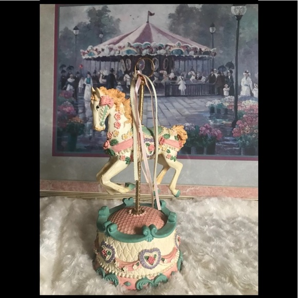 Rare Vintage Musical Victorian Moving Carousel Horse‼️FINAL SALE - Picture 1 of 6